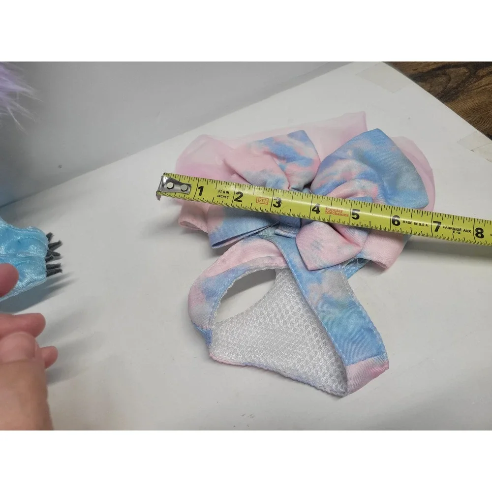 Dog or cat mulyi color bow dress pet‎ apparel sz s